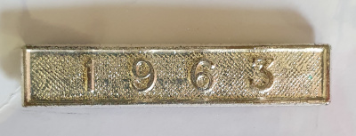 Breast Jewel Middle Date Bar - 1963 - Silver Plated